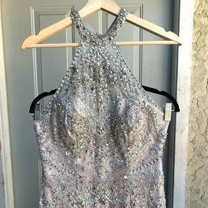 Pink and Grey Prom Dress